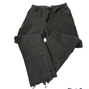 91 Cotton On Black Jeans sz 14 Raw Hem Women Juniors